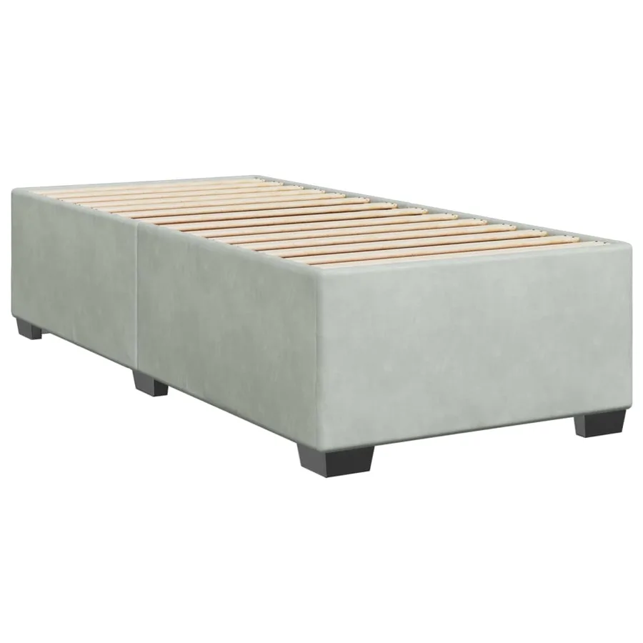 Sommier à lattes de lit et matelas Gris clair 80x200 cm Velours - 10