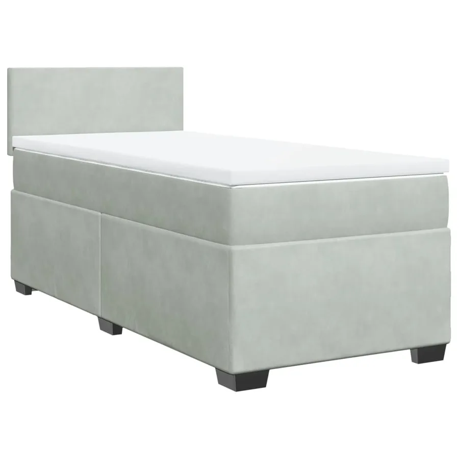 Sommier à lattes de lit et matelas Gris clair 80x200 cm Velours - 3