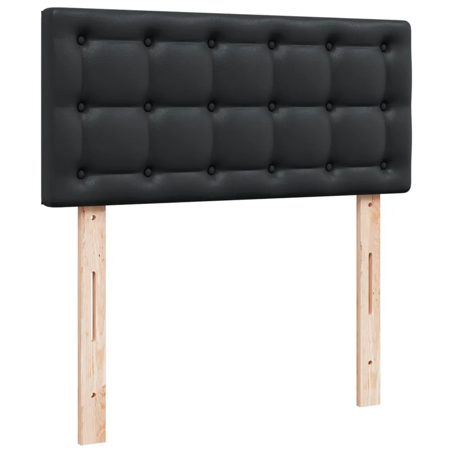 Sommier à lattes de lit avec matelas Noir 90x190 cm Similicuir - 7