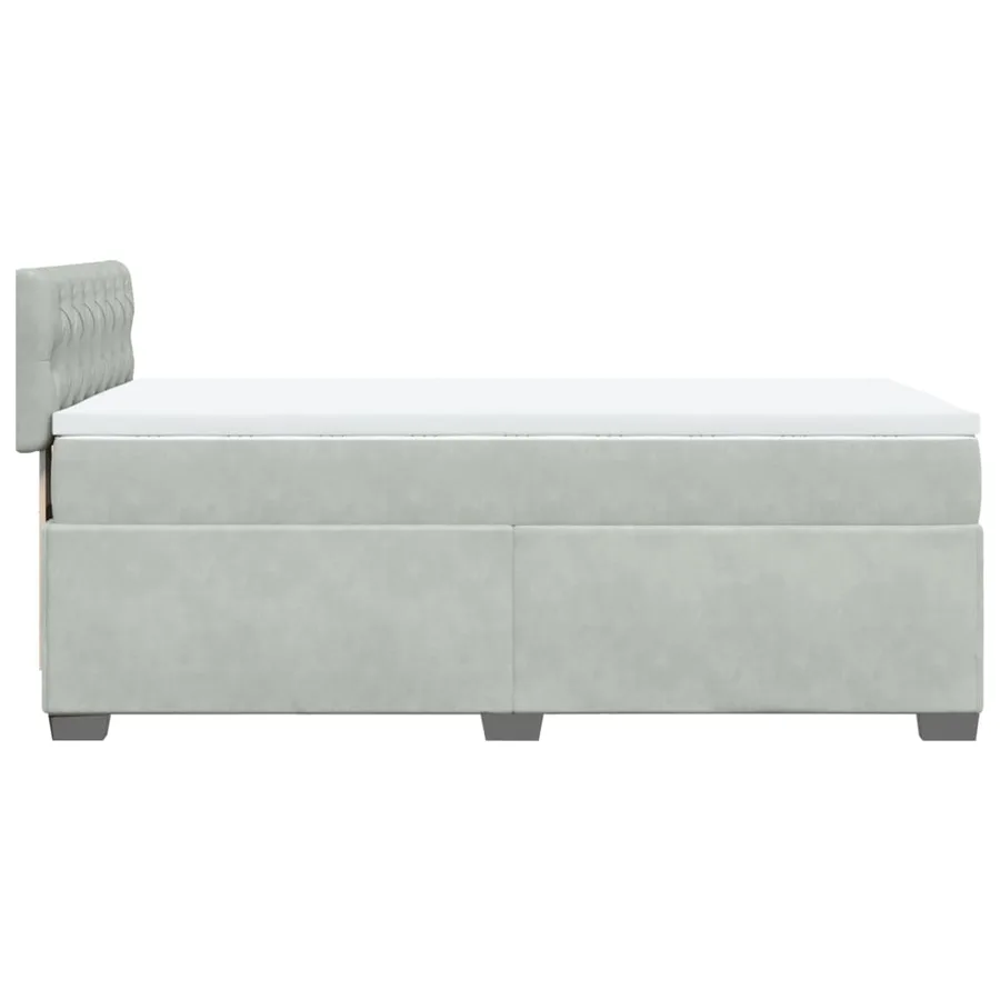 Sommier à lattes de lit et matelas Gris clair 80x200 cm Velours - 5