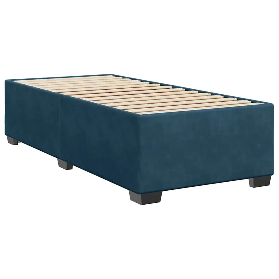 Sommier à lattes de lit avec matelas bleu 80x200 cm velours - 5