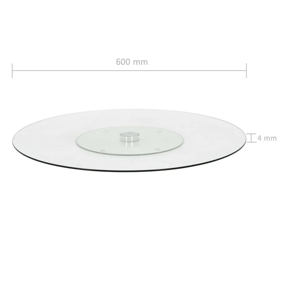 Assiette de service rotative Transparent 60 cm Verre trempé - 5