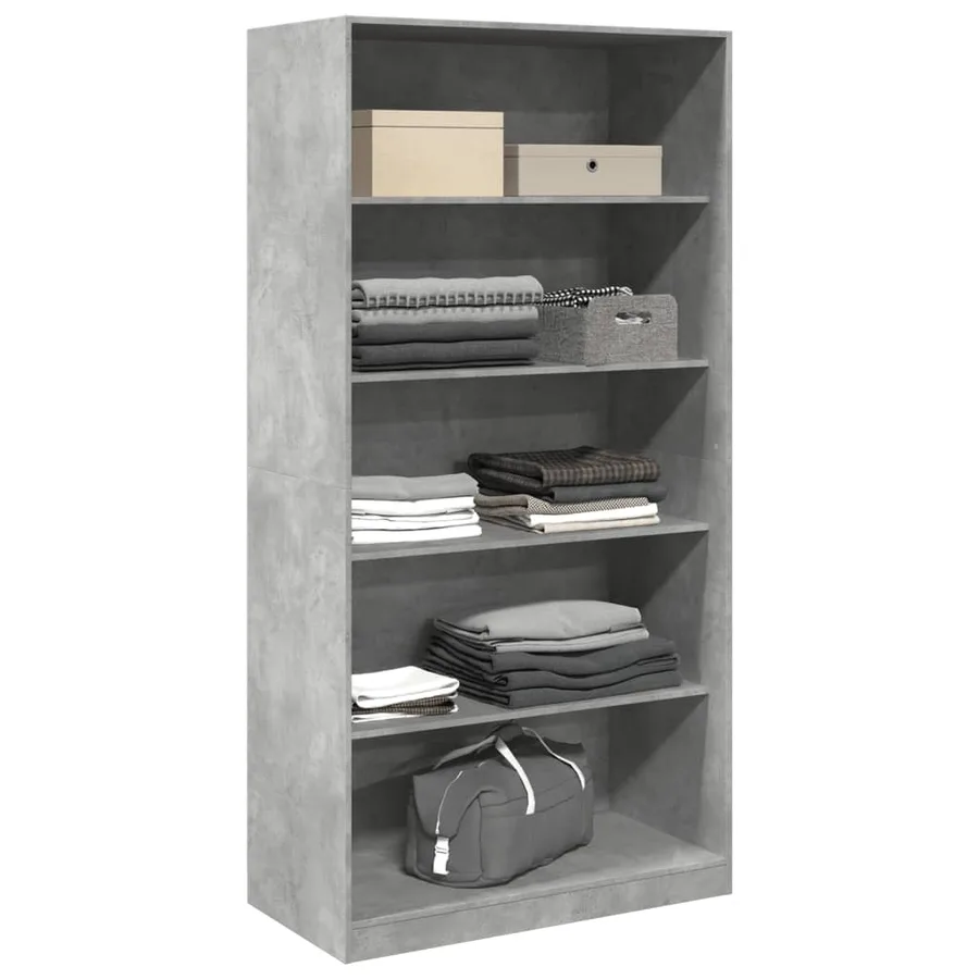 Garde-robe Gris béton 100x50x200 cm Aggloméré - 3