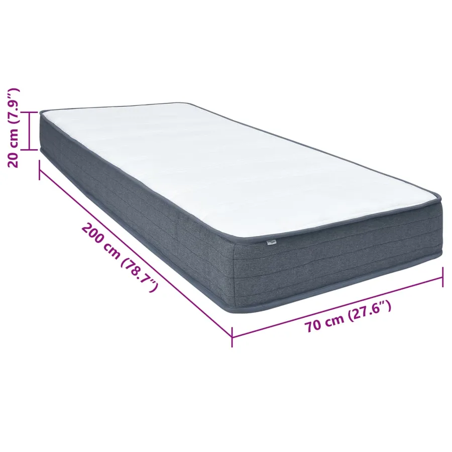 Matelas de sommier à lattes 200x70x20 cm mi-doux tissu - 10