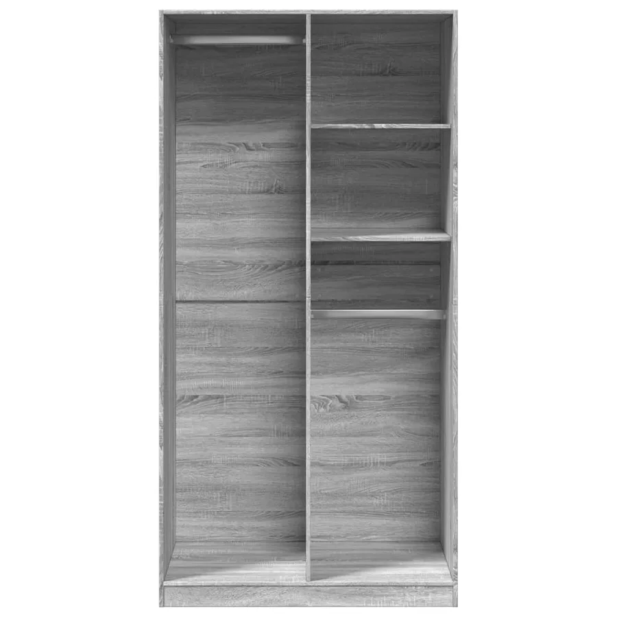 Garde-robe sonoma gris 100x50x200 cm bois d'ingénierie - 4