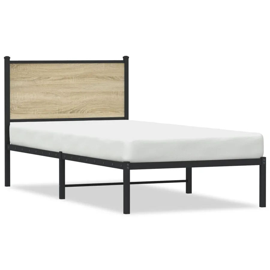 Cadre de lit en métal sans matelas chêne sonoma 80x200 cm - 2