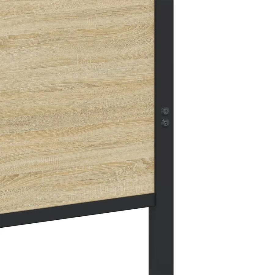 Cadre de lit en métal sans matelas chêne sonoma 75x190 cm - 8