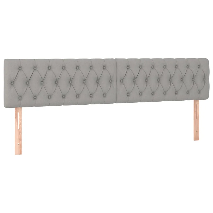 Tête de lit à LED Gris clair 200x7x78/88 cm Tissu - 4
