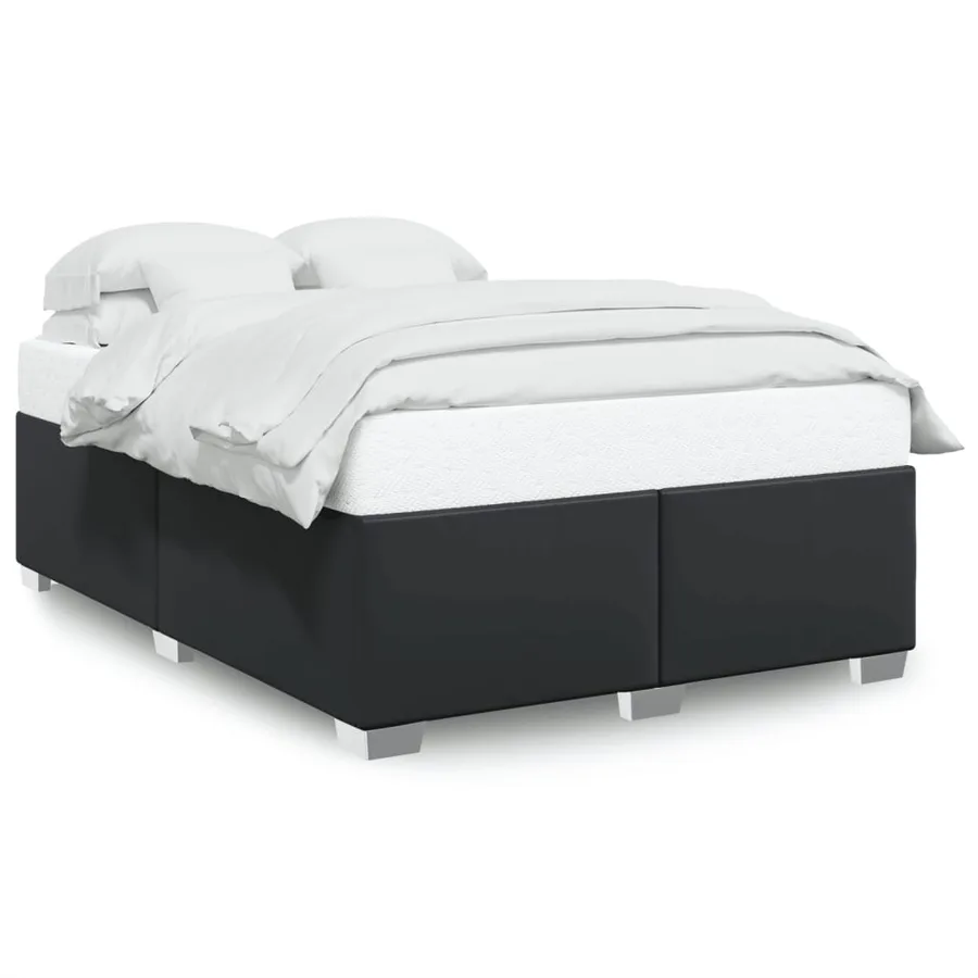 Cadre de lit sans matelas noir 160x200 cm similicuir - 2