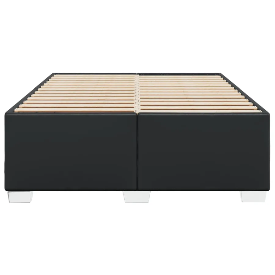 Cadre de lit sans matelas noir 160x200 cm similicuir - 4