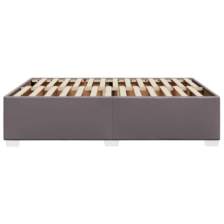 Cadre de lit sans matelas gris 160x200 cm similicuir - 5