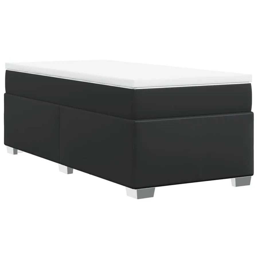 Sommier à lattes de lit avec matelas Noir 100x200 cm Similicuir - 9