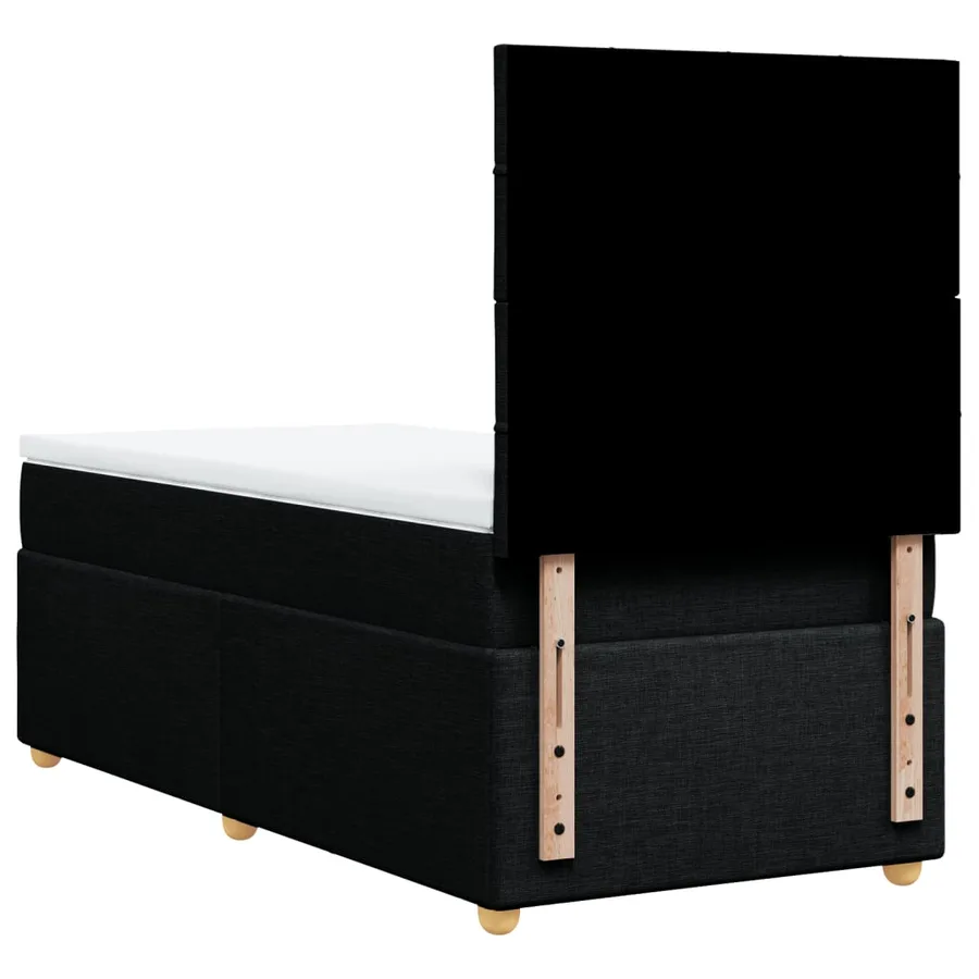 Sommier à lattes de lit avec matelas Noir 90x200 cm Tissu - 8