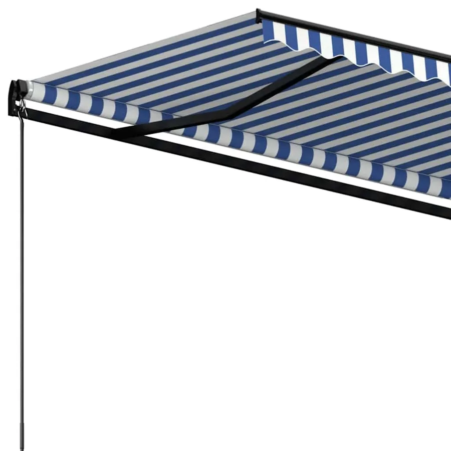 Auvent manuel rétractable 500x350 cm Bleu et blanc - 5