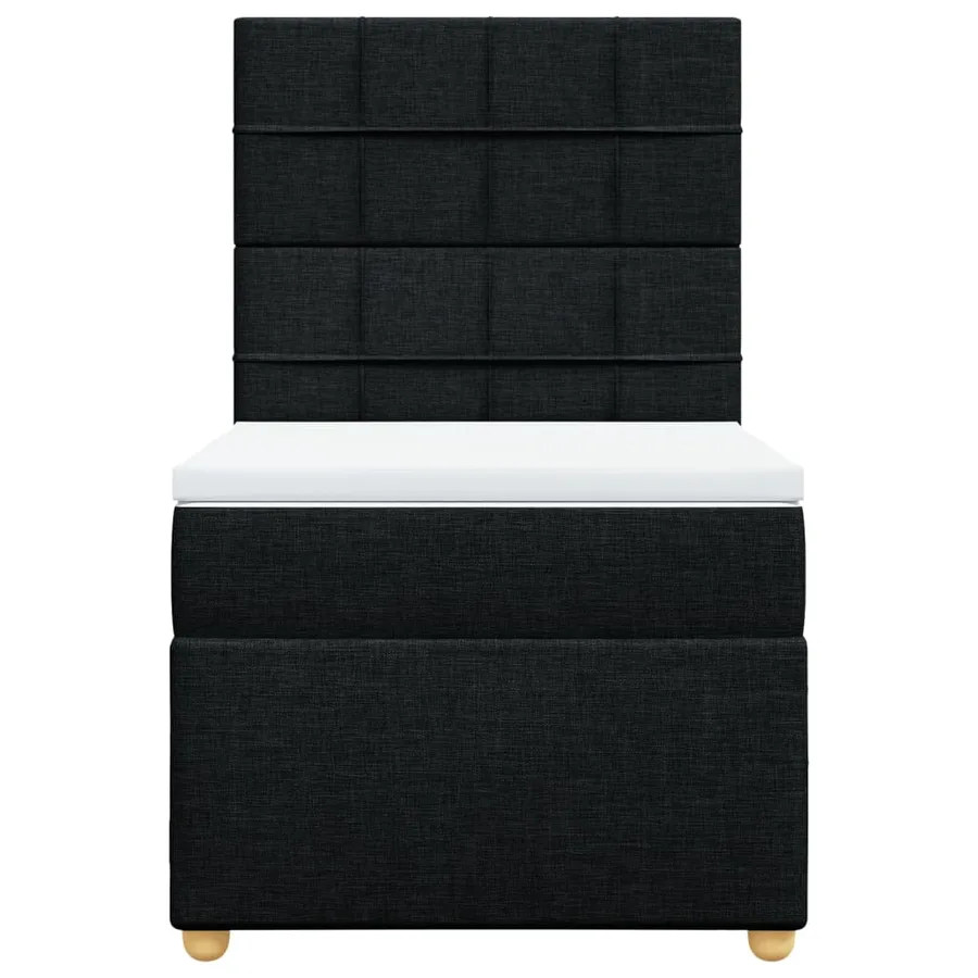 Sommier à lattes de lit avec matelas Noir 90x200 cm Tissu - 4