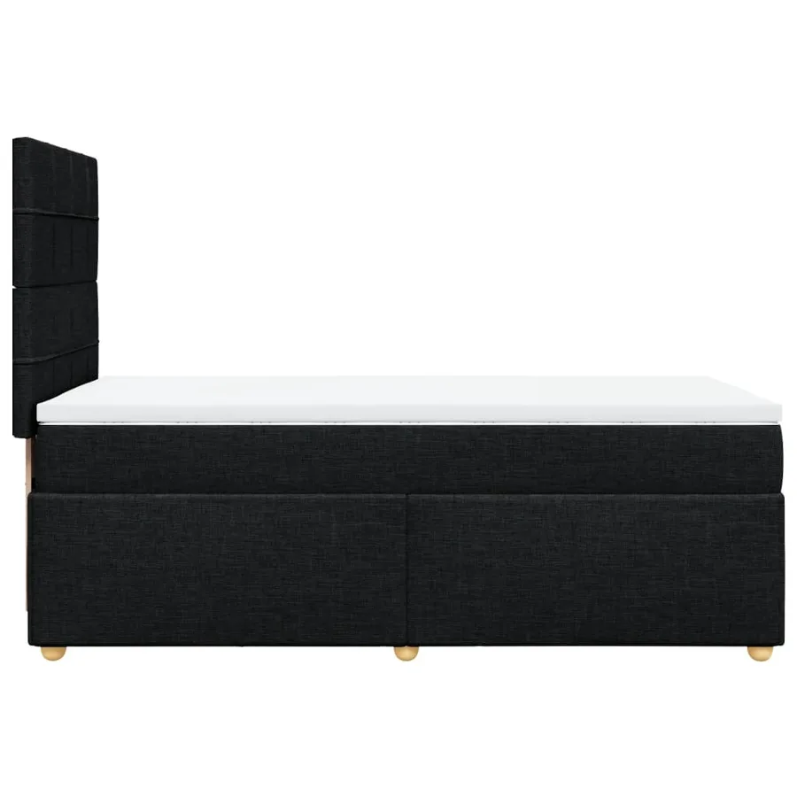 Sommier à lattes de lit avec matelas Noir 90x200 cm Tissu - 5