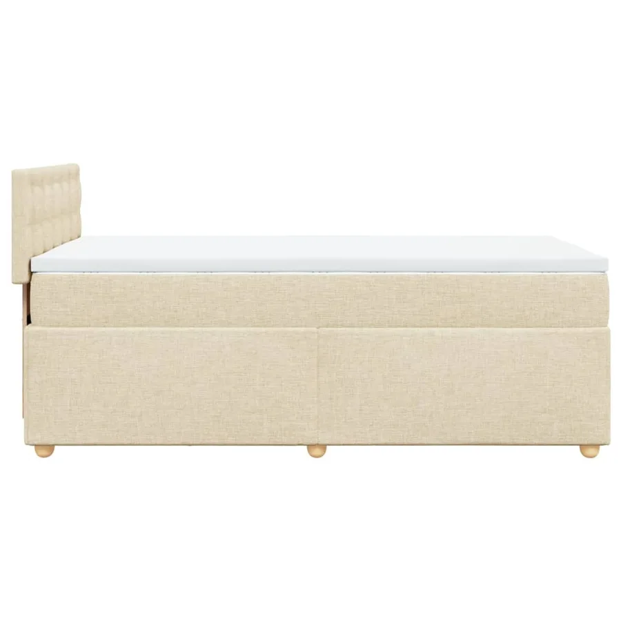 Sommier à lattes de lit et matelas Crème 90x190 cm Tissu - 5