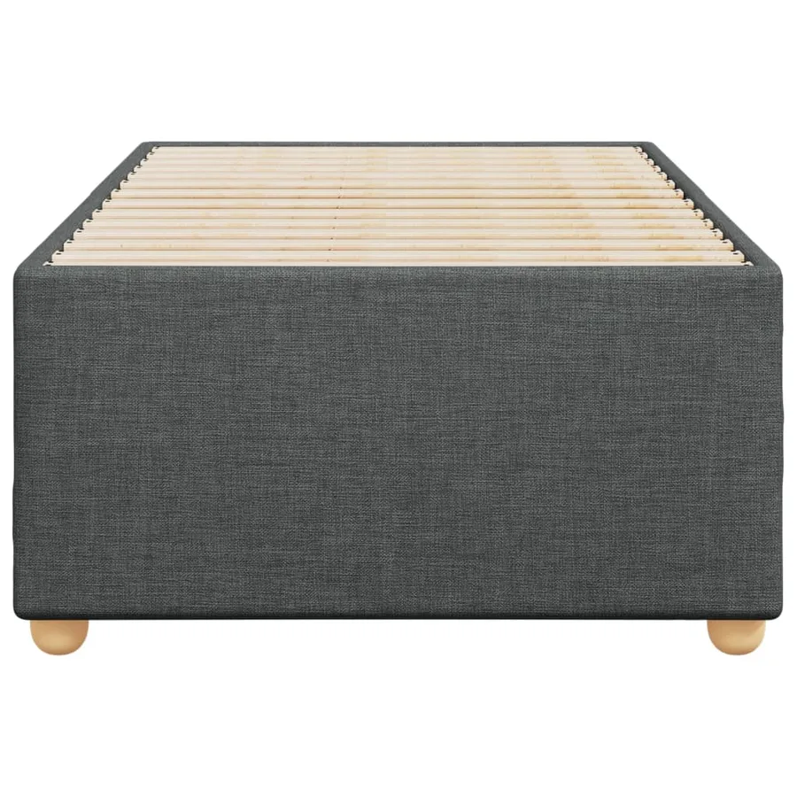 Cadre de lit sans matelas gris foncé 90x190 cm tissu - 4