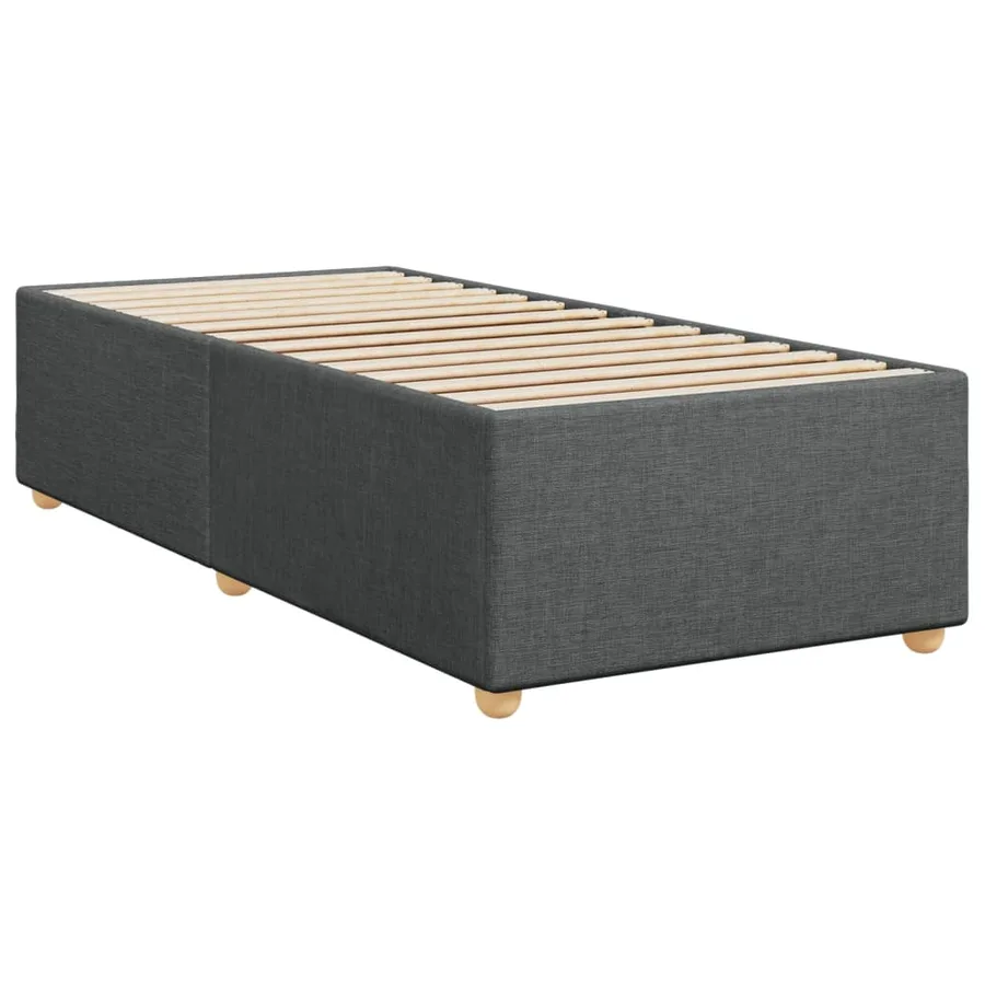 Sommier à lattes de lit et matelas Gris foncé 90x190 cm Tissu - 10
