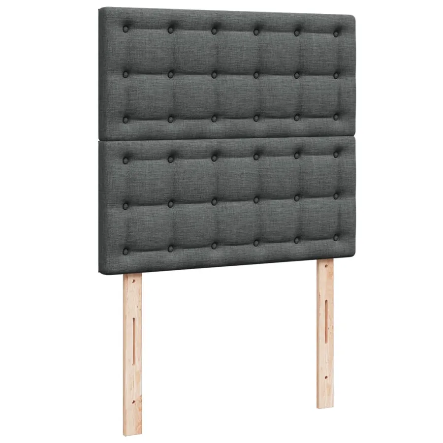 Sommier à lattes de lit et matelas Gris foncé 90x190 cm Tissu - 9