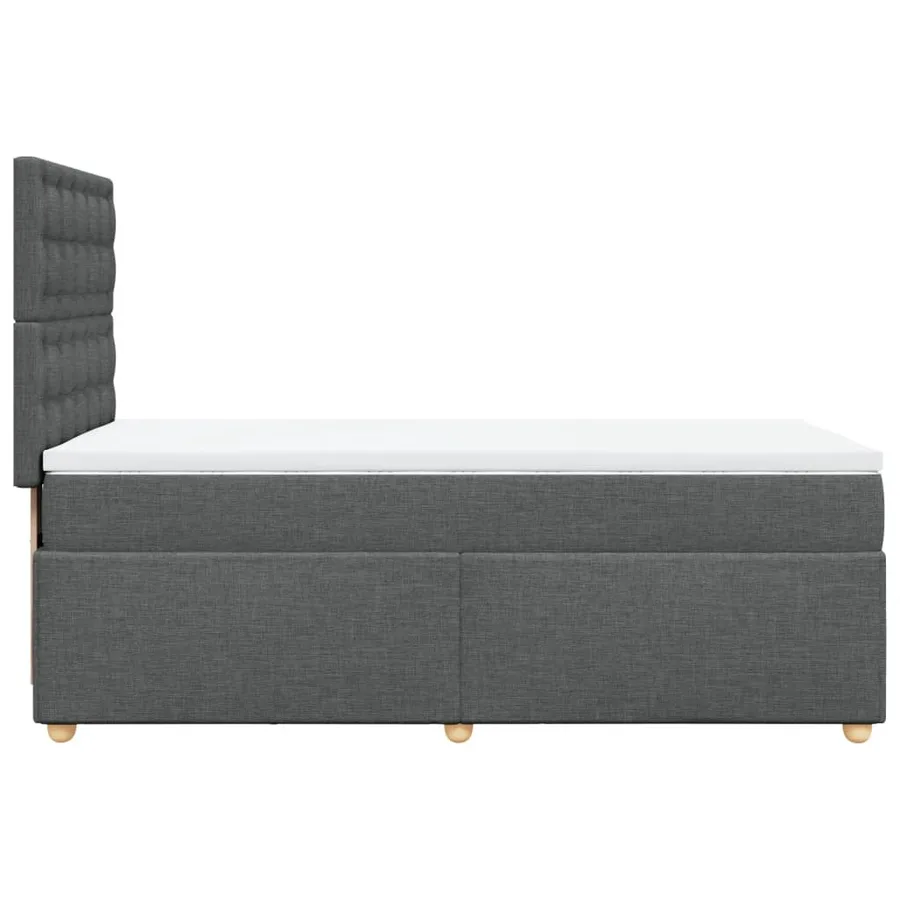 Sommier à lattes de lit et matelas Gris foncé 90x190 cm Tissu - 5