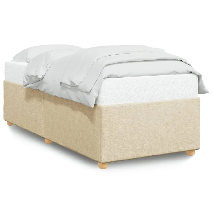 Cadre de lit sans matelas crème 90x200 cm tissu - 2