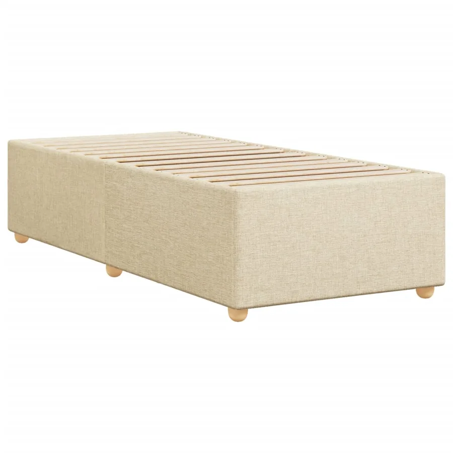 Cadre de lit sans matelas crème 90x200 cm tissu - 6