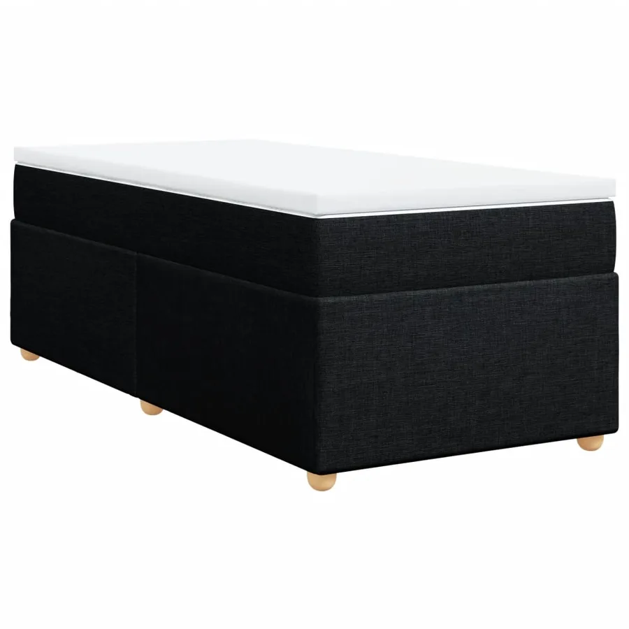 Sommier à lattes de lit avec matelas Noir 90x190 cm Tissu - 9