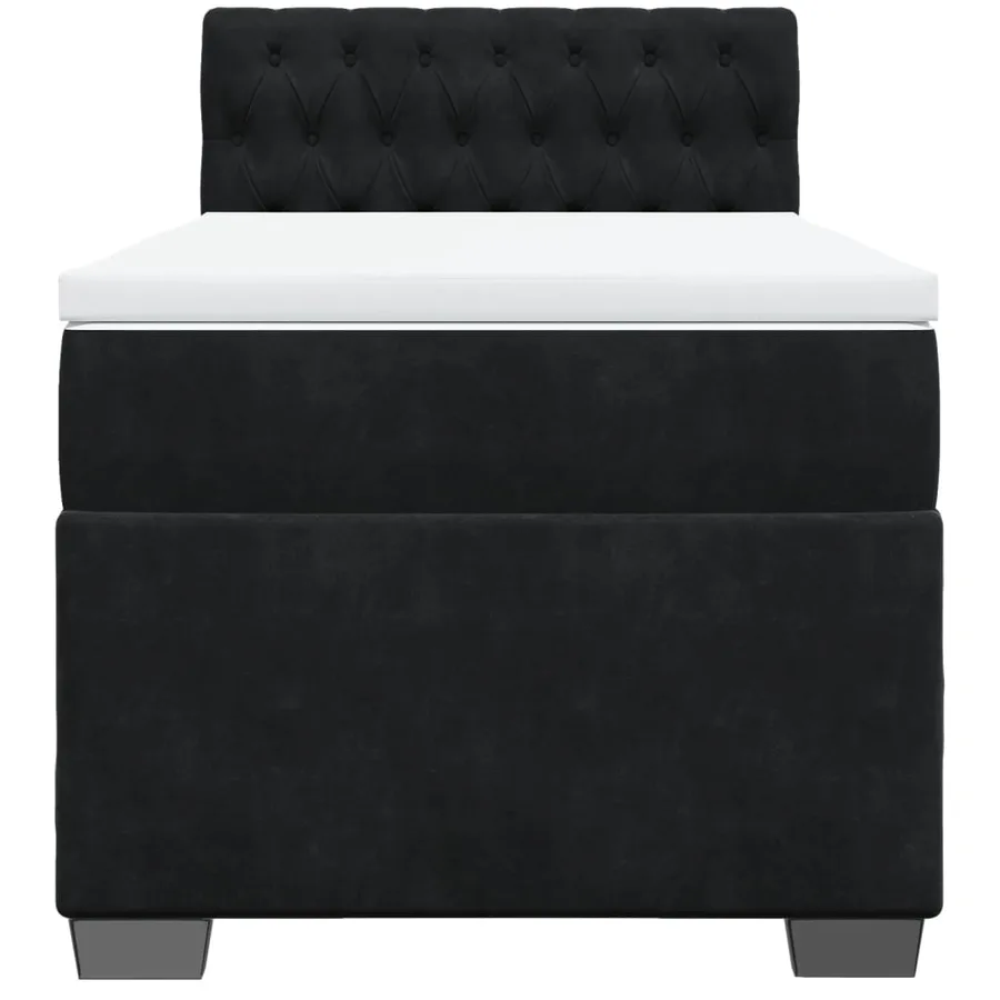 Sommier à lattes de lit avec matelas Noir 90x200 cm Velours - 6