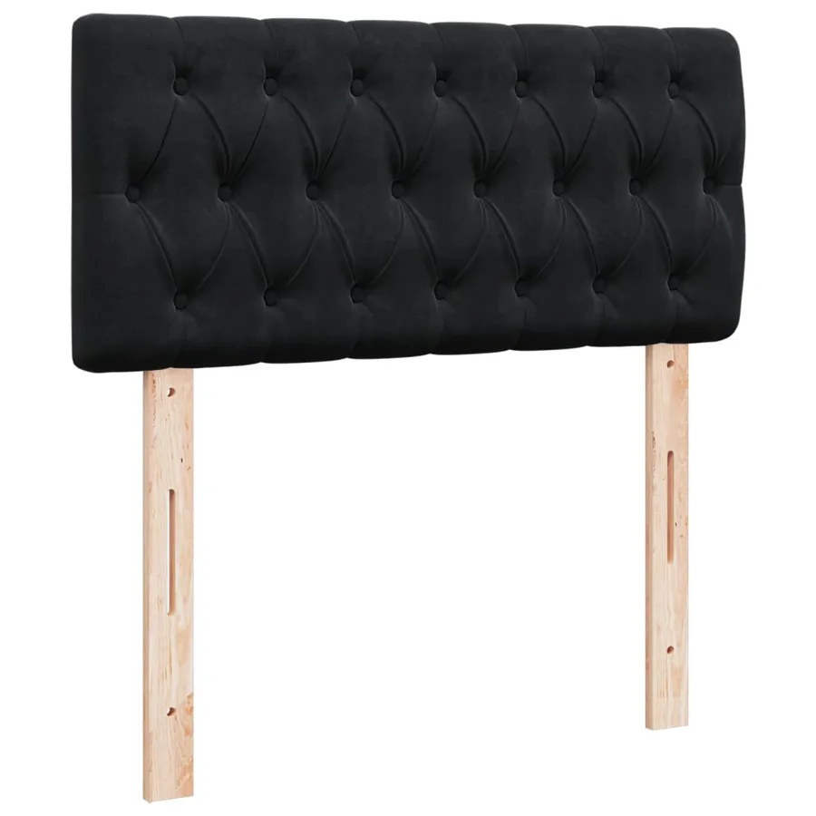 Sommier à lattes de lit avec matelas Noir 90x200 cm Velours - 9