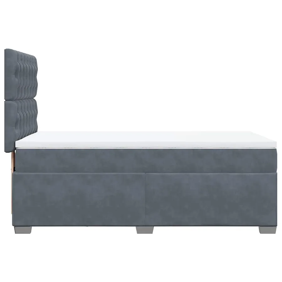 Sommier à lattes de lit et matelas Gris foncé 90x200 cm Velours - 12