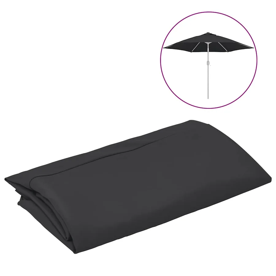 Replacement fabric for outdoor parasol Black 300 cm - 2