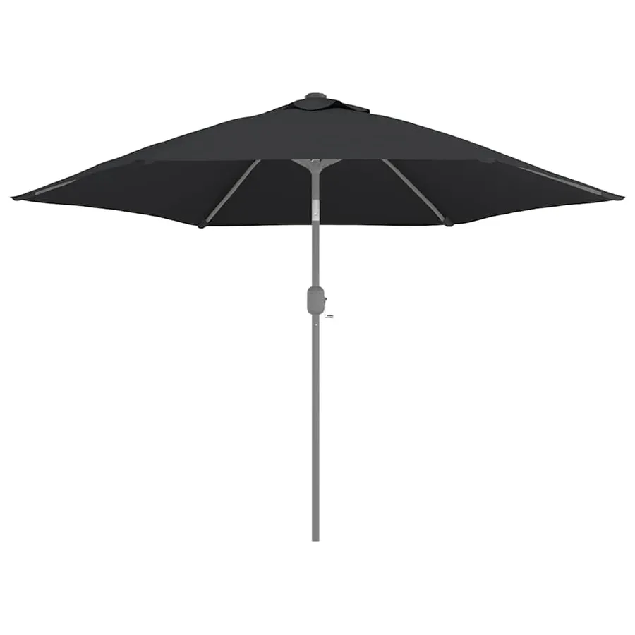 Tissu de remplacement pour parasol d'extérieur Noir 300 cm - 4