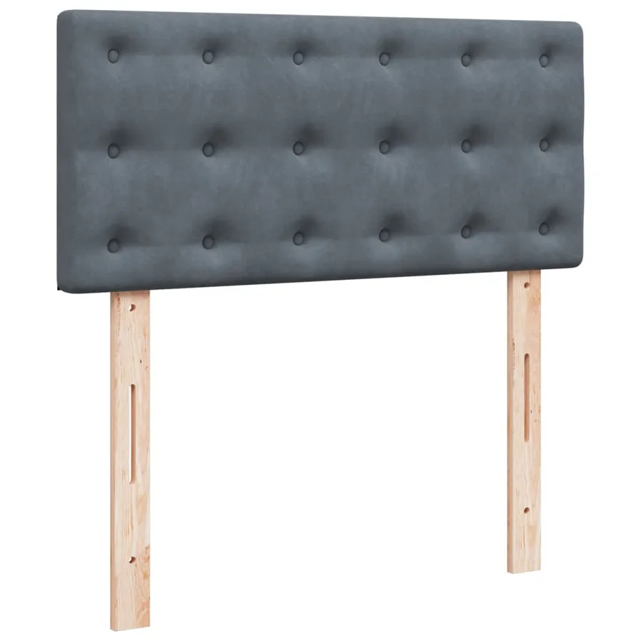 Sommier à lattes de lit et matelas Gris foncé 90x200 cm Velours - 9
