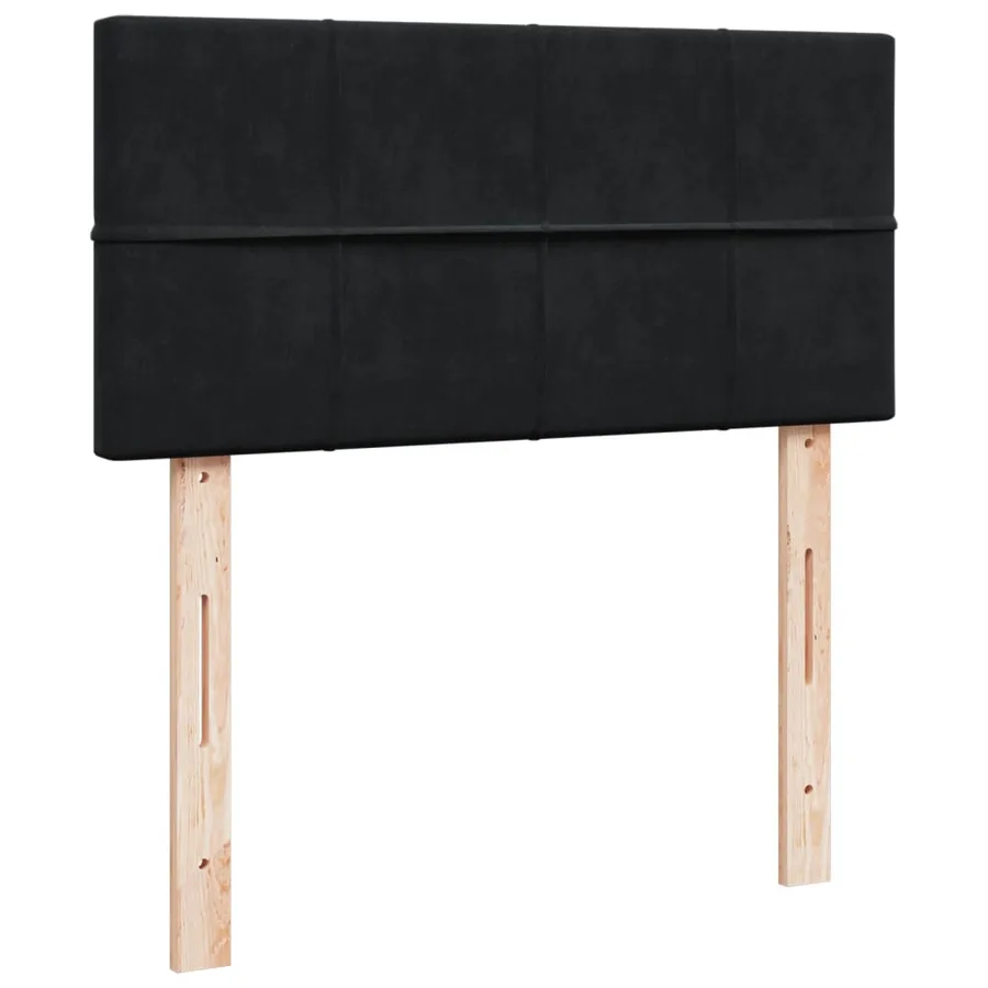 Sommier à lattes de lit avec matelas Noir 90x200 cm Velours - 9