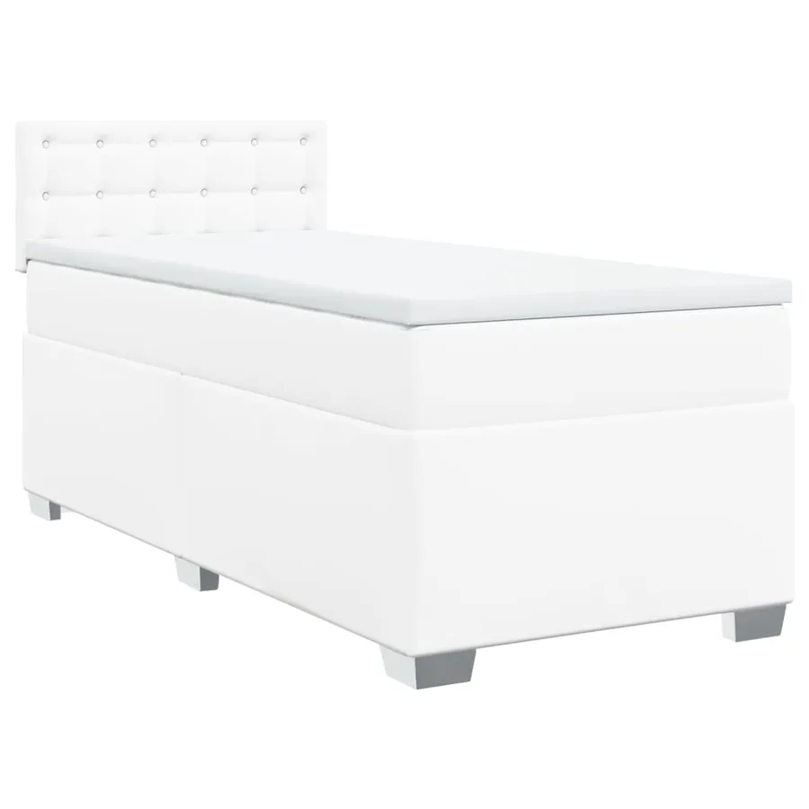 Sommier à lattes de lit avec matelas Blanc 100x200cm Similicuir - 3