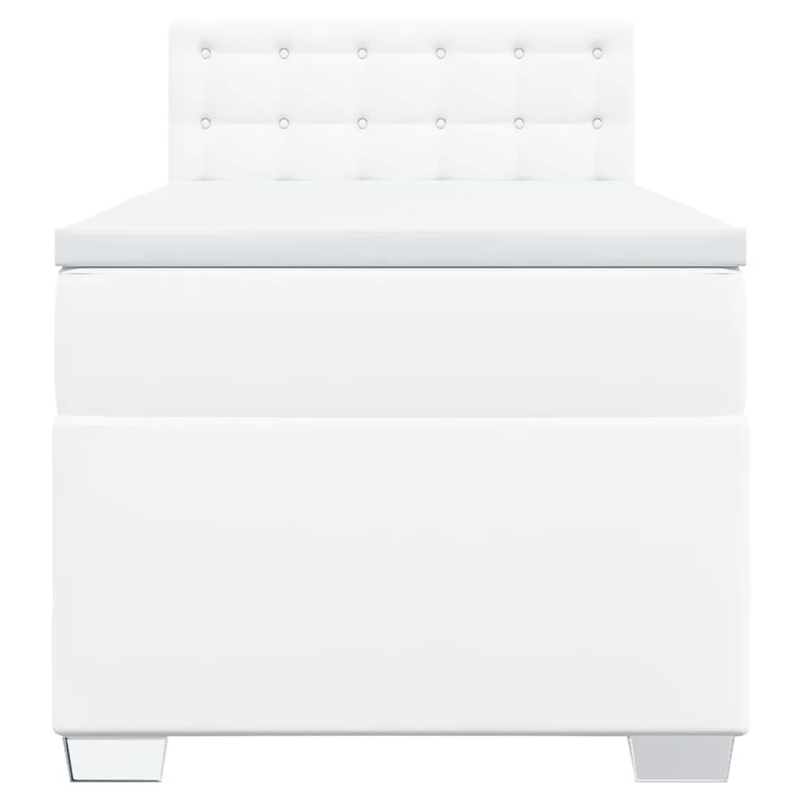 Sommier à lattes de lit avec matelas Blanc 100x200cm Similicuir - 6