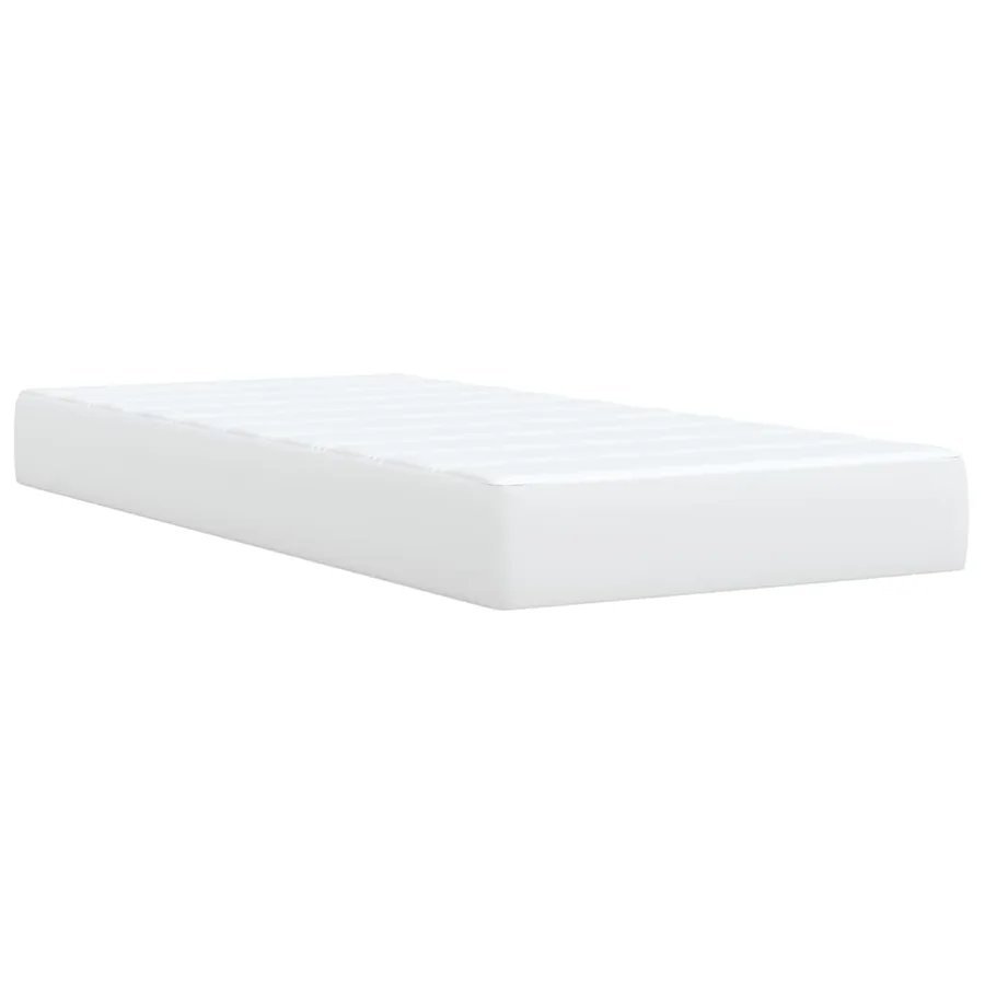 Sommier à lattes de lit avec matelas Blanc 100x200cm Similicuir - 9