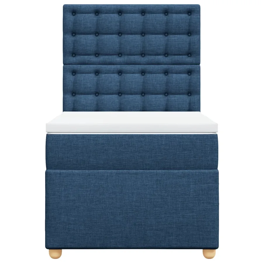 Sommier à lattes de lit avec matelas Bleu 80x200 cm Tissu - 6