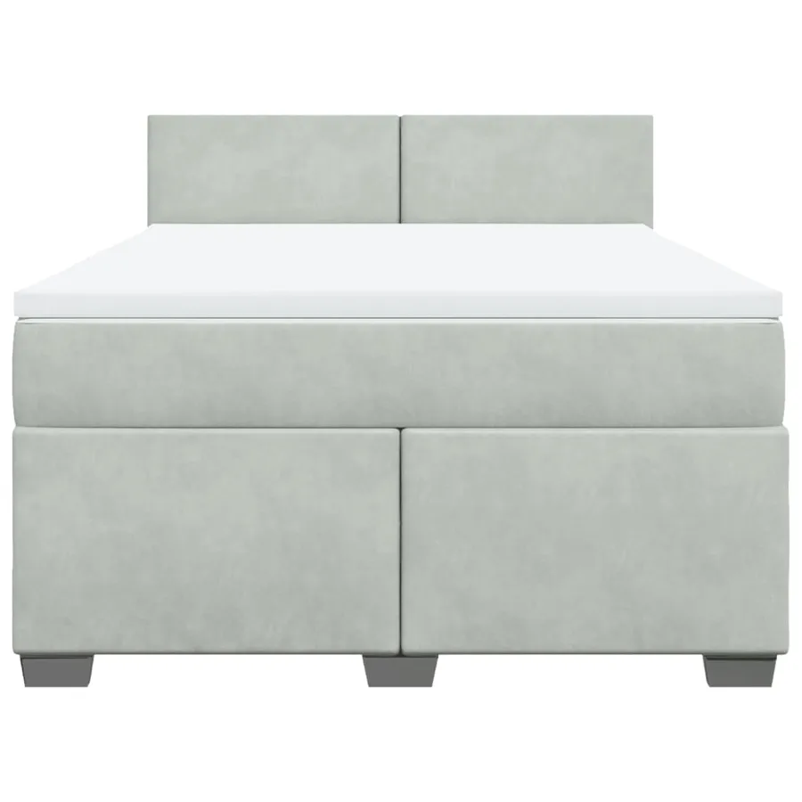 Sommier à lattes de lit et matelas Gris clair 160x200cm Velours - 6