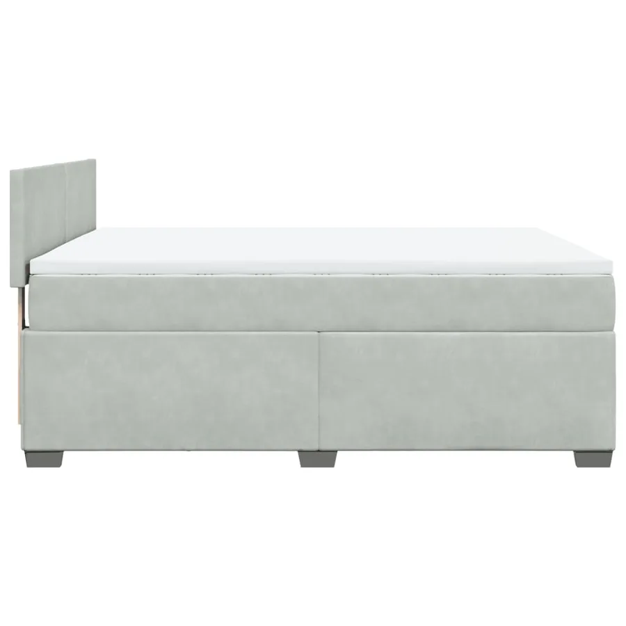 Sommier à lattes de lit et matelas Gris clair 160x200cm Velours - 7
