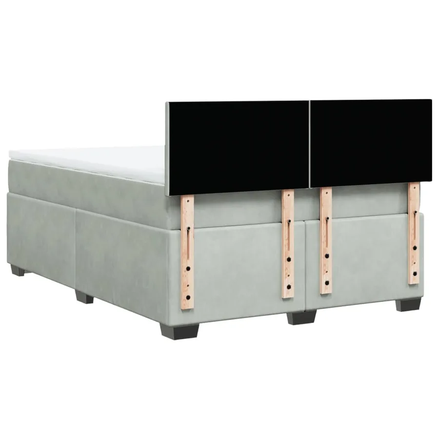 Sommier à lattes de lit et matelas Gris clair 160x200cm Velours - 8