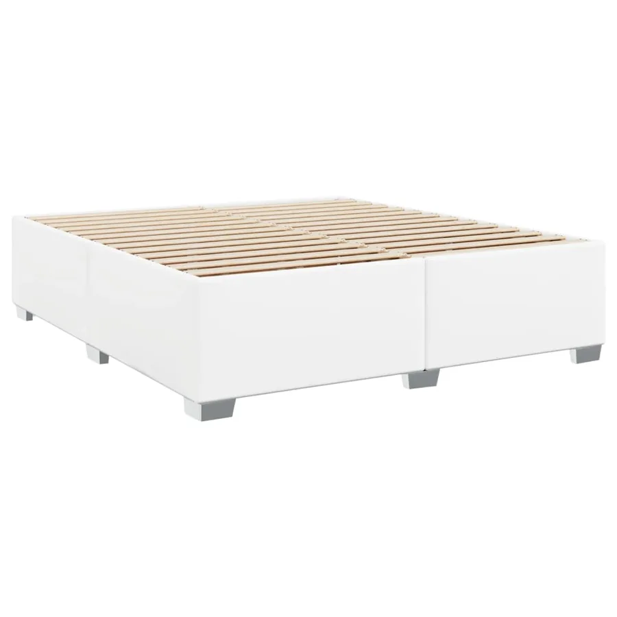 Sommier à lattes de lit avec matelas Blanc 180x200cm Similicuir - 8