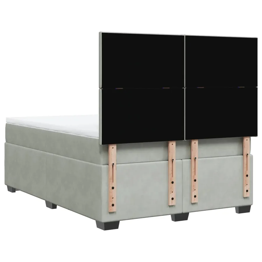 Sommier à lattes de lit et matelas Gris clair 140x200cm Velours - 12