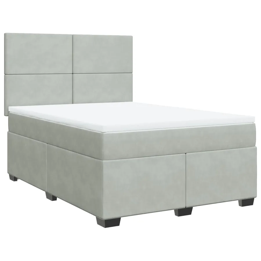 Sommier à lattes de lit et matelas Gris clair 140x200cm Velours - 3