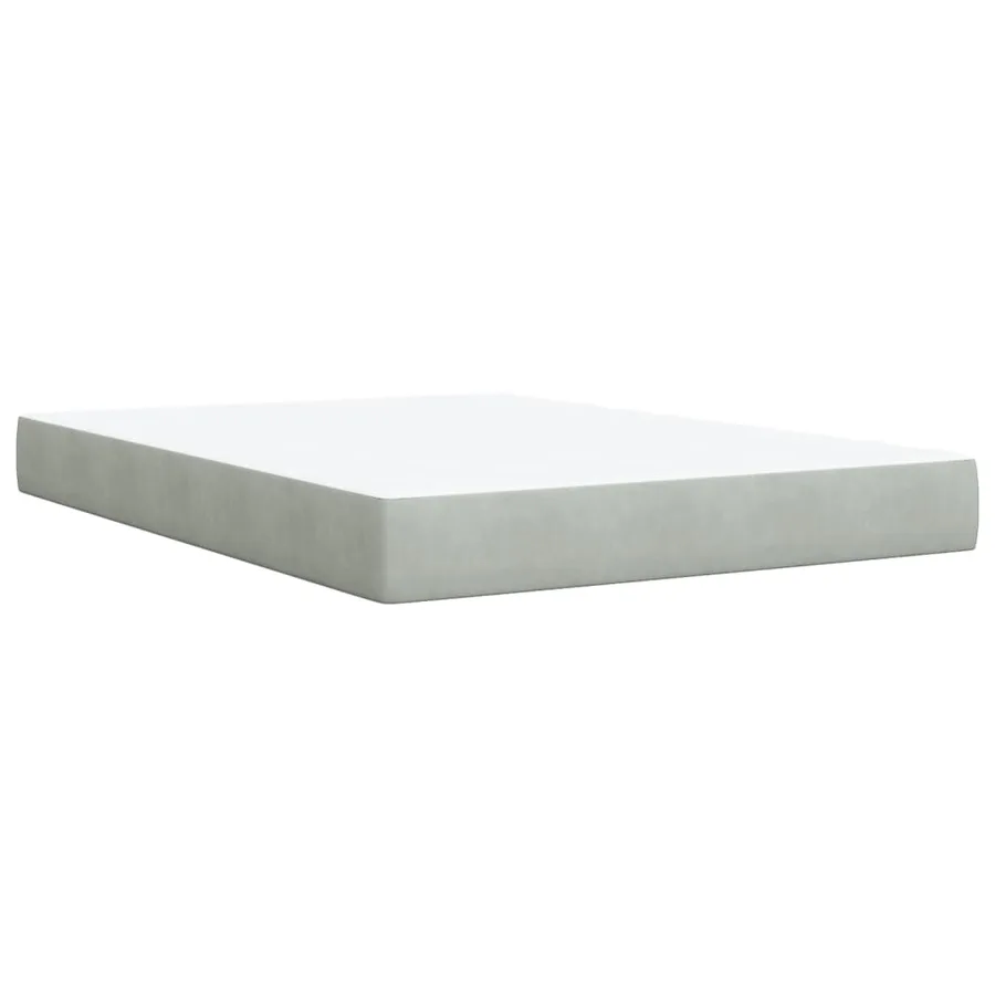 Sommier à lattes de lit et matelas Gris clair 140x200cm Velours - 9