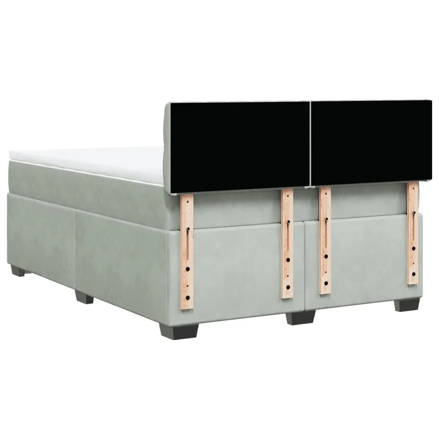 Sommier à lattes de lit et matelas Gris clair 160x200cm Velours - 8