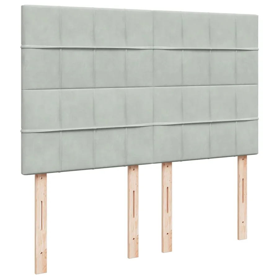 Sommier à lattes de lit et matelas Gris clair 140x200cm Velours - 7