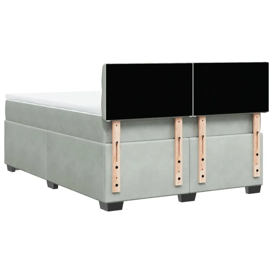 Sommier à lattes de lit et matelas Gris clair 140x200cm Velours - 8