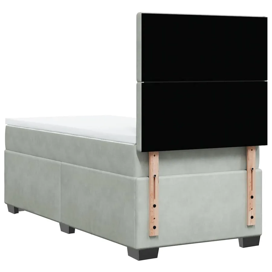 Sommier à lattes de lit et matelas Gris clair 90x200 cm Velours - 13